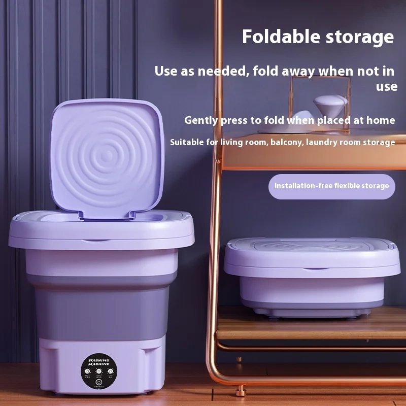 Mini Fully Automatic Portable Washing Machine Front-Loading Electric Manual Power Source