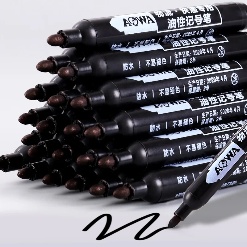 Permanent Pen Marker Quick Drying, Waterproof Black Ink