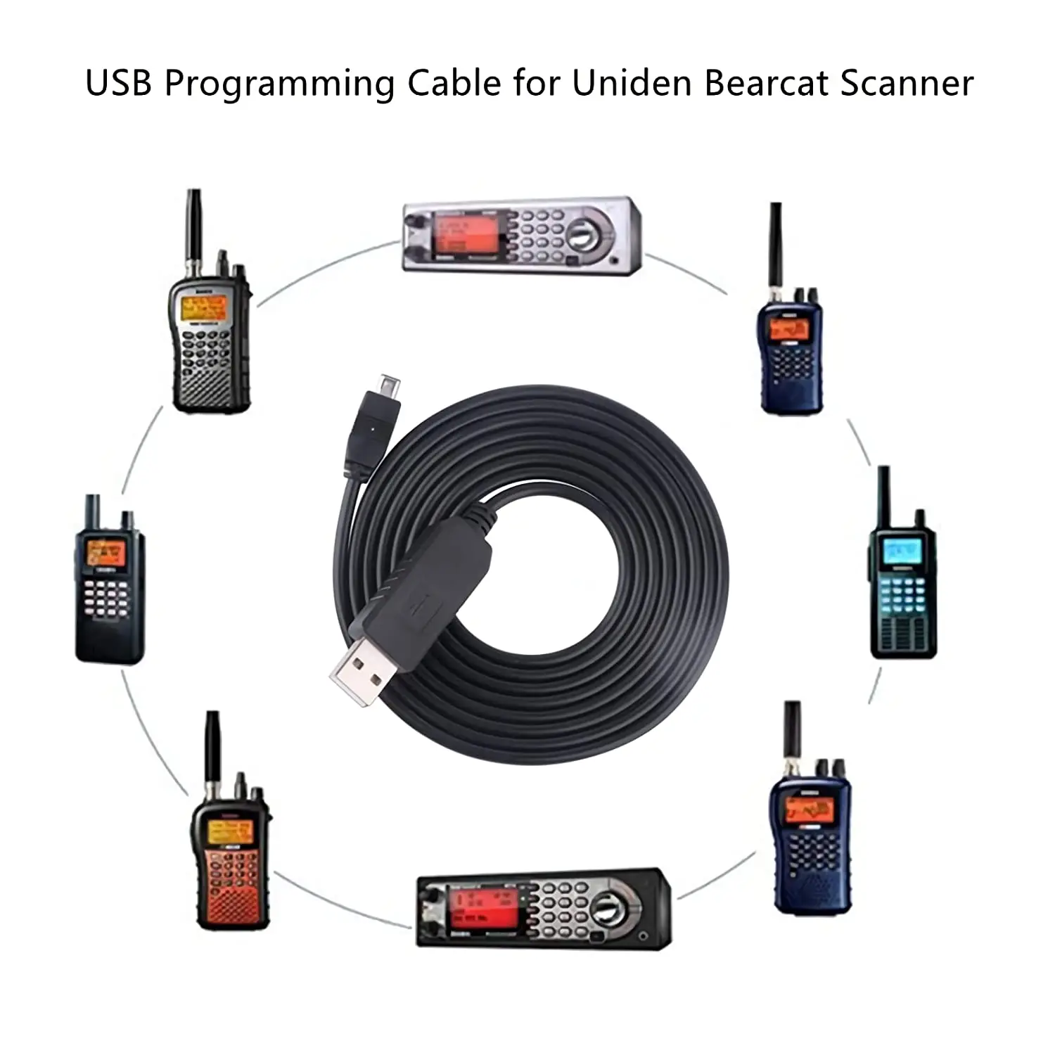 USB to RS232 Mini 4P Serial Programming Cable for Uniden Bearcat Scanner BC250D BC296D UBC3300XLT BC246T BR330T BCD396T BC346XT