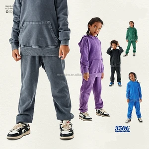 Children's Two Piece Apparel Set Customizable 350g Hoodie Pants Casual Sportswear Unisex OEM