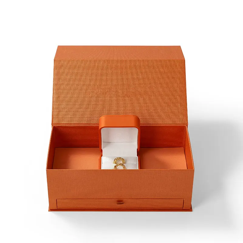 FANXI Wholesale Luxury Jewelry Box with PU Leather & Suede Velvet Exterior Magnetic Closure Lid Customizable Design OEM Service