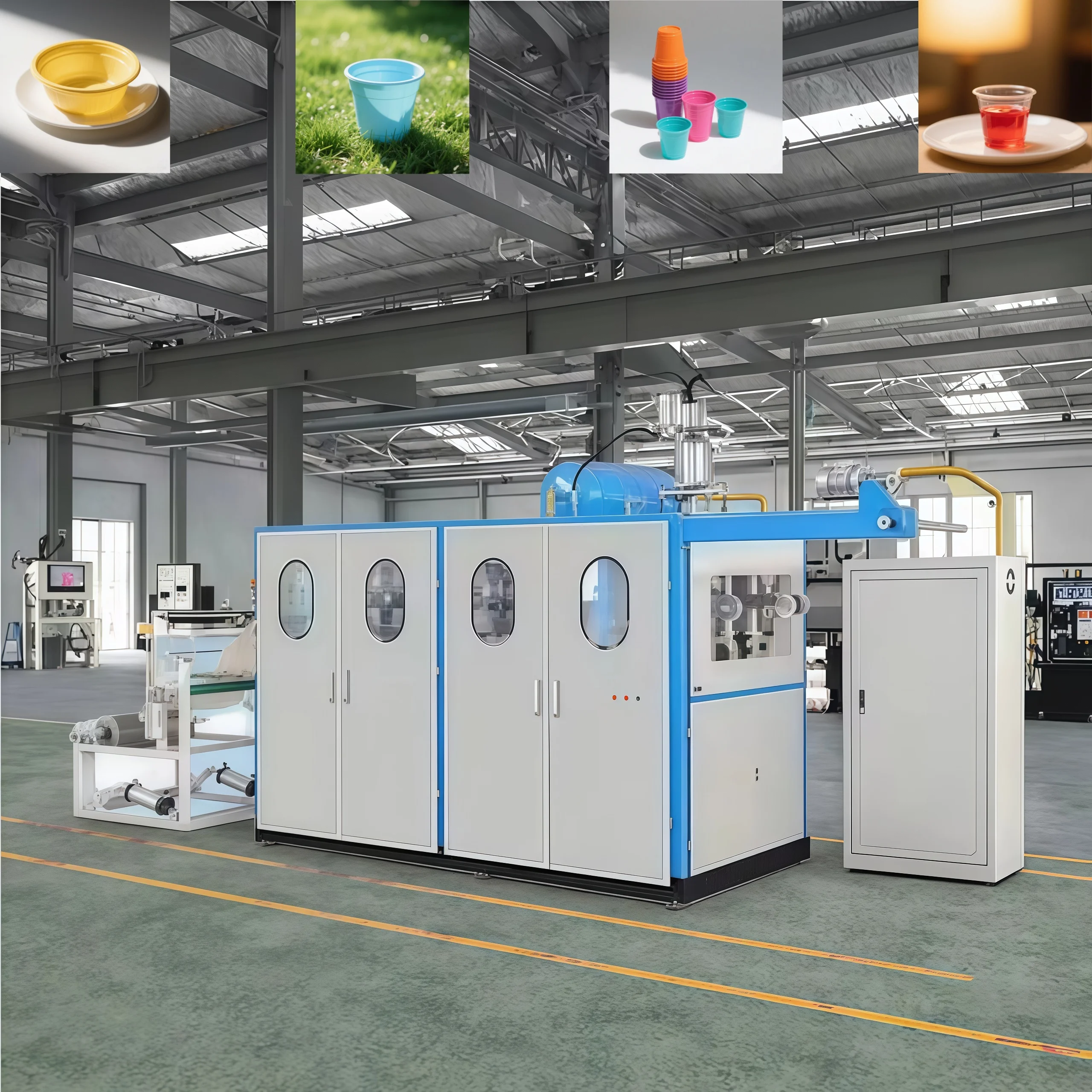 High-Speed Production Plastic Cup Thermoforming Machine Flower Pot Making Machine PP/PS One Time Plastic Cup Making Machine