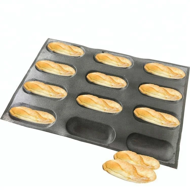 Non Stick Bread Tray for Baking Buns Mesh Silicone Coated Glass Fiber  Hamburger Mold Perforated Bakery Molds Hamburger Bun Pan