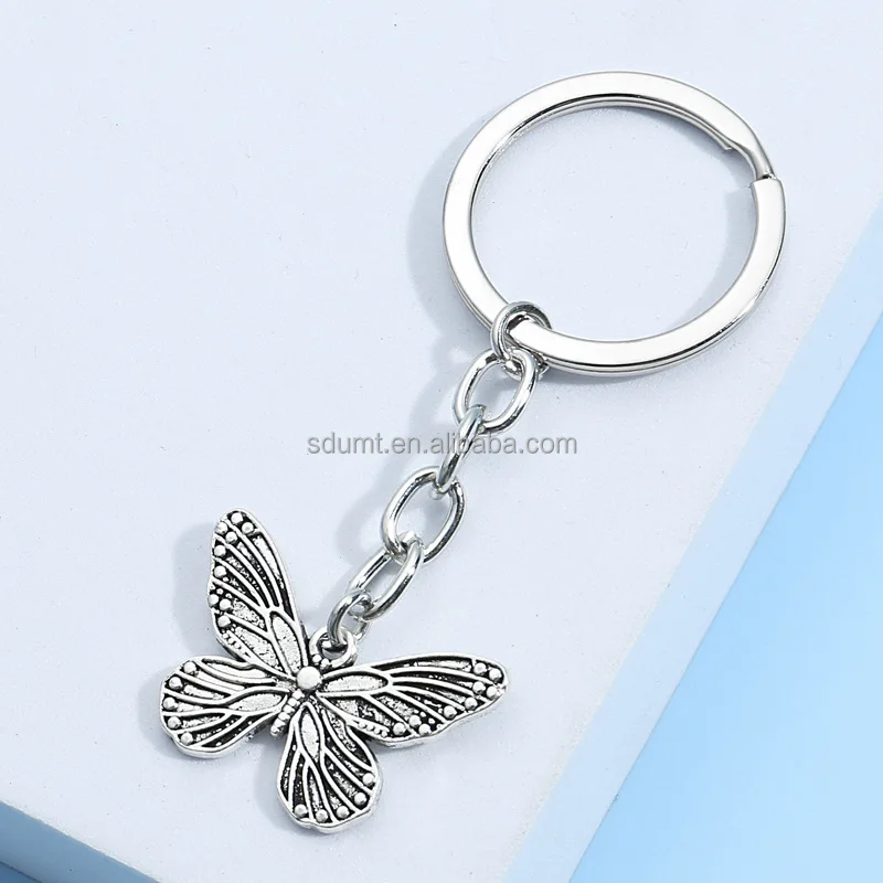 Custom Fashion Butterfly Keychain Alloy Pendant Key Ring Metal Key ...