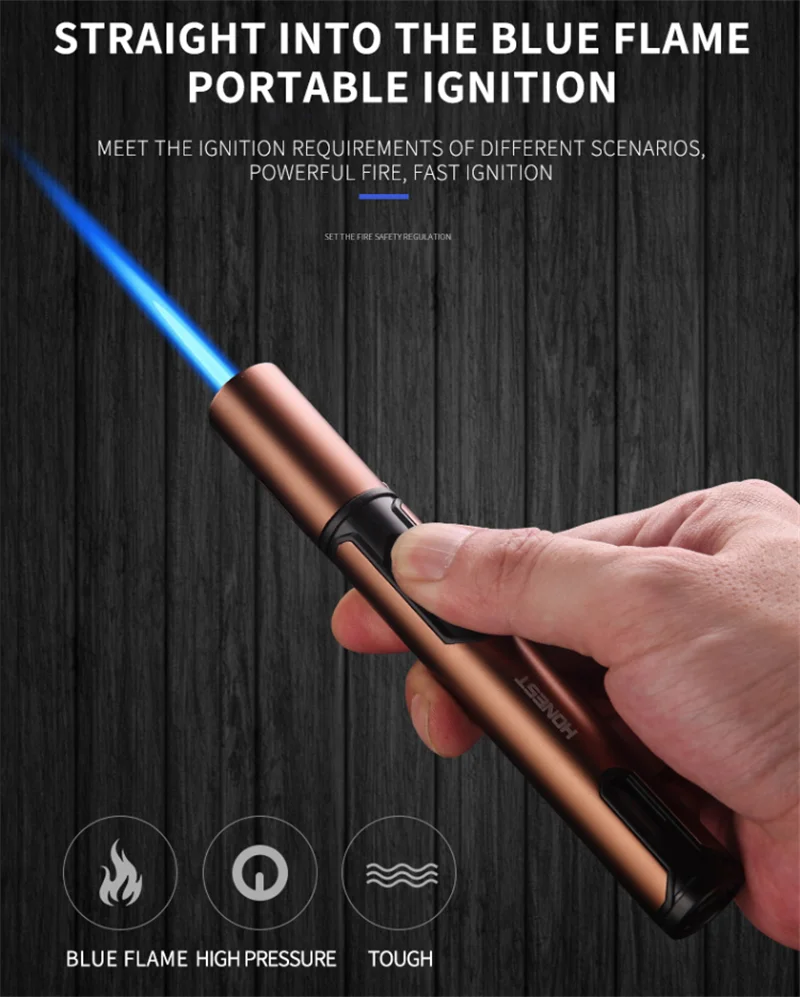 Torch Lighter With Fuel Level Window,6.0in Long Windproof Pen Lighter