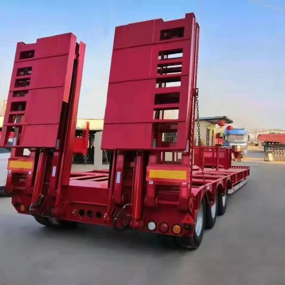 Лидер продаж, 3-осевой сверхпрочный низкорамный полуприцеп, 60 тонн, 100 тонн, низкорамный трейлер