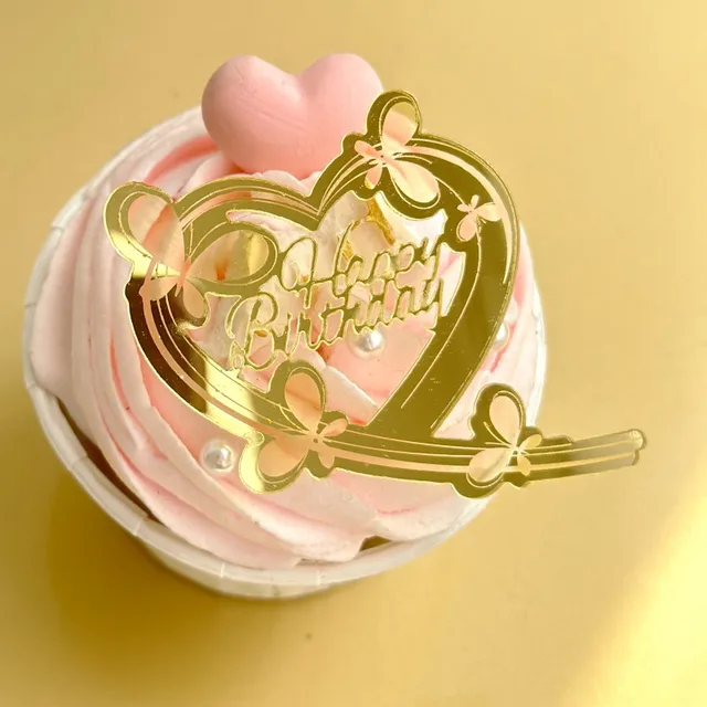 Ins air marked acrylic cupcake decoration butterfly happy birthday happy anniversary topper cake