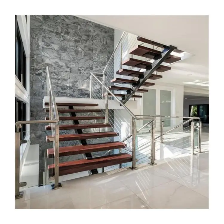 Wooden Floating Steps Concrete Cantilever Stairs Modern Metal Floating ...