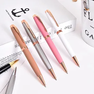 Beauty Lady Writing Pink Metal Ball- Point Pen with Custom Logo