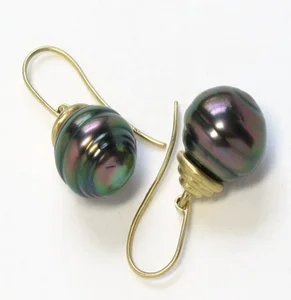 Fashion Jewelry Earring Trendy 925 Silver Sterling Natural Pearl Earring 18K Gold Plated Tahitian Pearl Earring