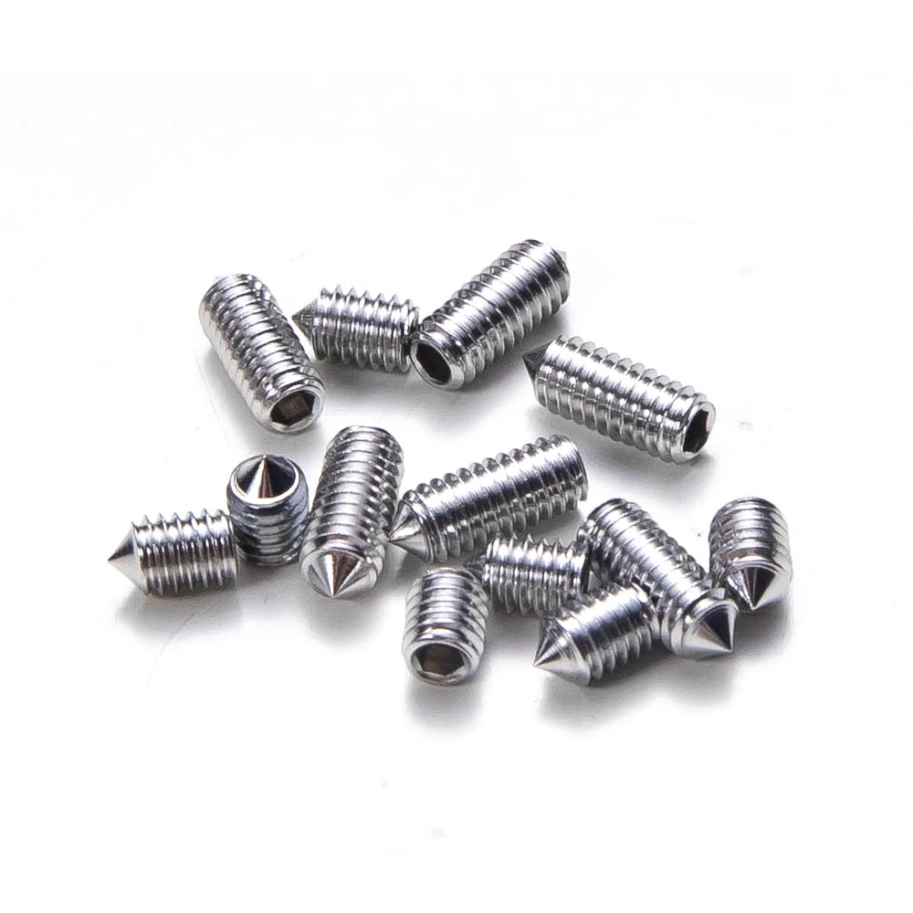 A4 Stainless Steel Cone Point Grub Screws (Set Screws) - Metric Allen Socket - M4, M5, M6, M8, M10, M12