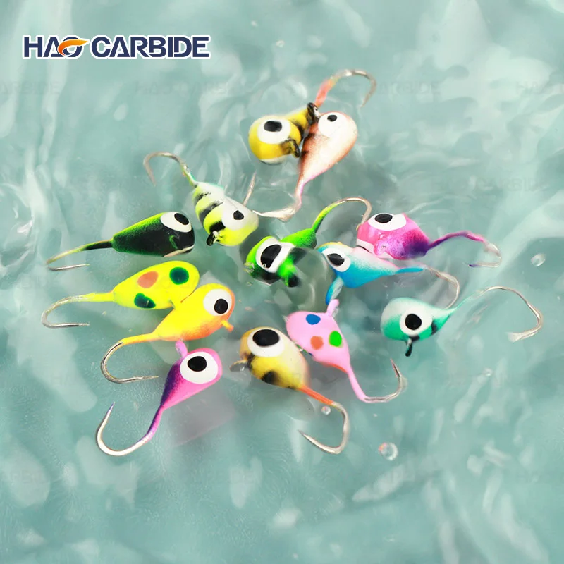 Rick’s Jigs 5mm Glow Tungsten Drop Jigs - Set Of 10 For Ice Fishing Panfish & Trout - View #2