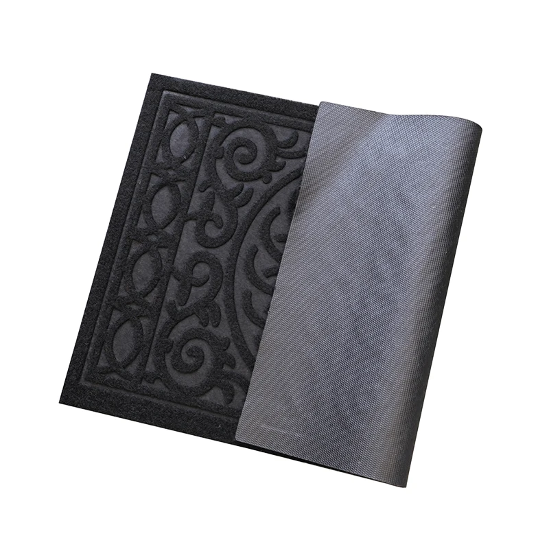 Embossed Velour Polyester Floor Mat PVC Doormat factory