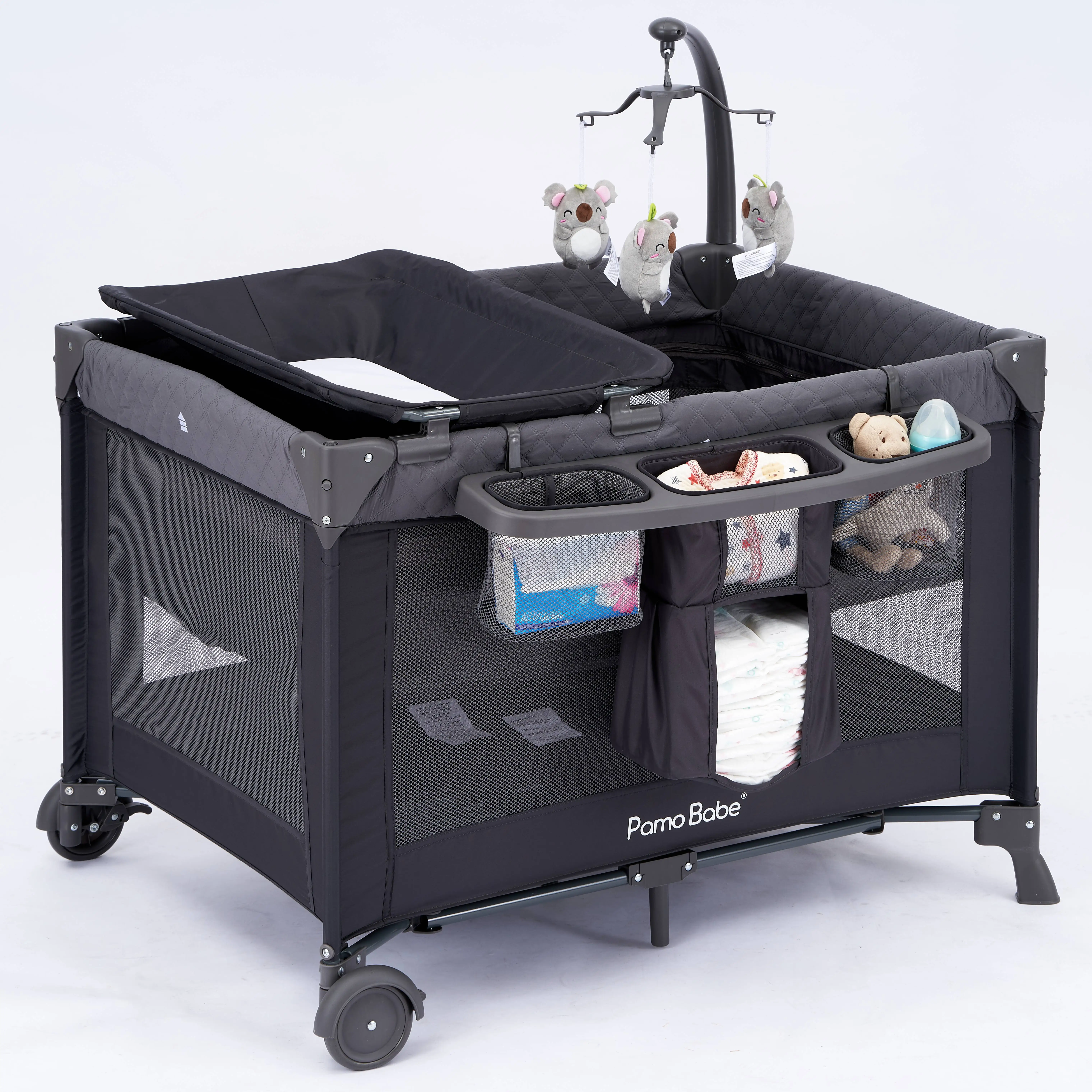 P003B Cool Baby Portable Baby Playpen Baby Crib With Removable Infant Bassinet manufacture