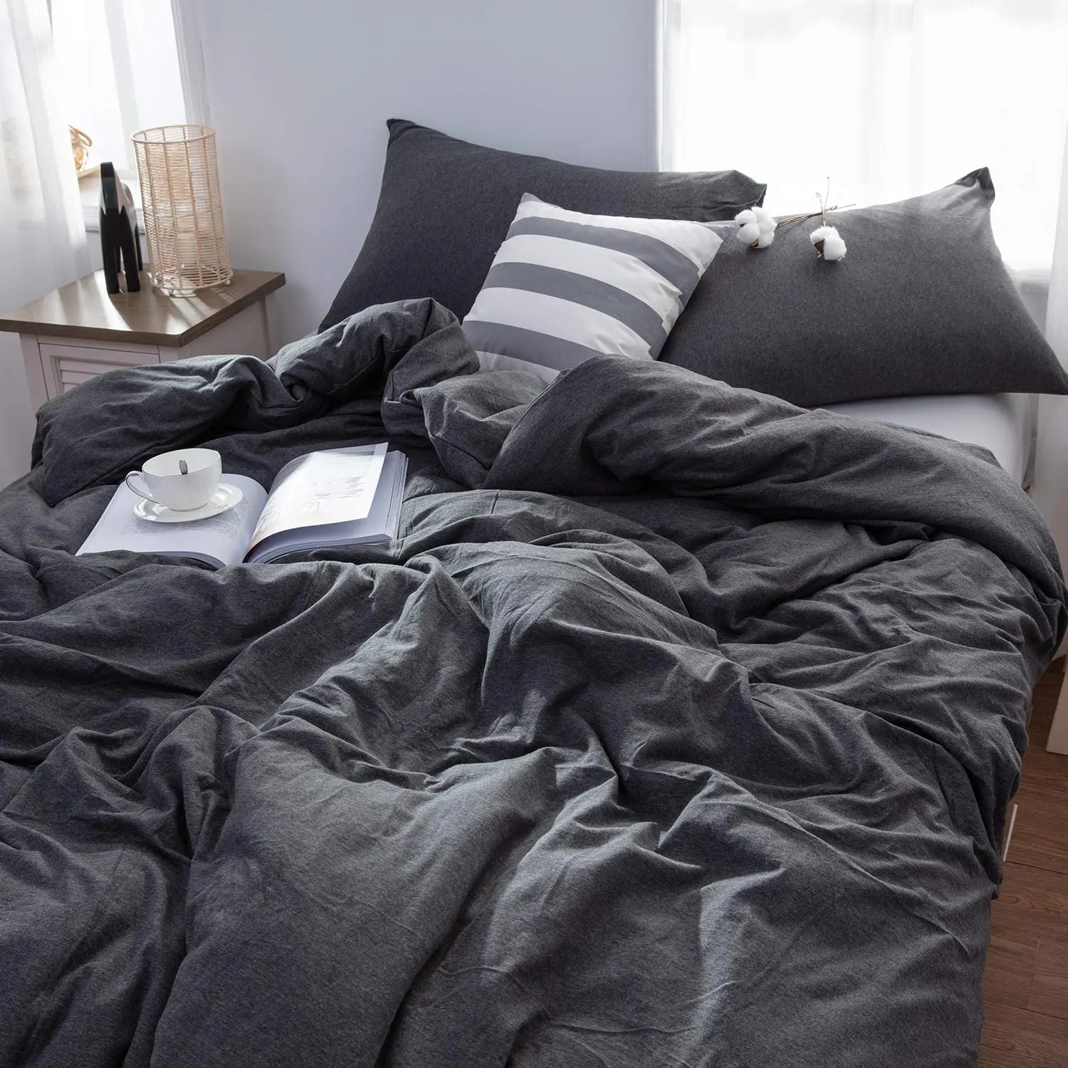 jersey knit cotton duvet cover