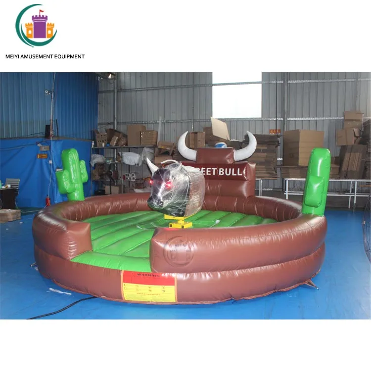 Wild West Style Inflatable Mechanical Bull Best Price Bull Rider Inflatable  Rodeo Bull With Customized Inflatable Mat