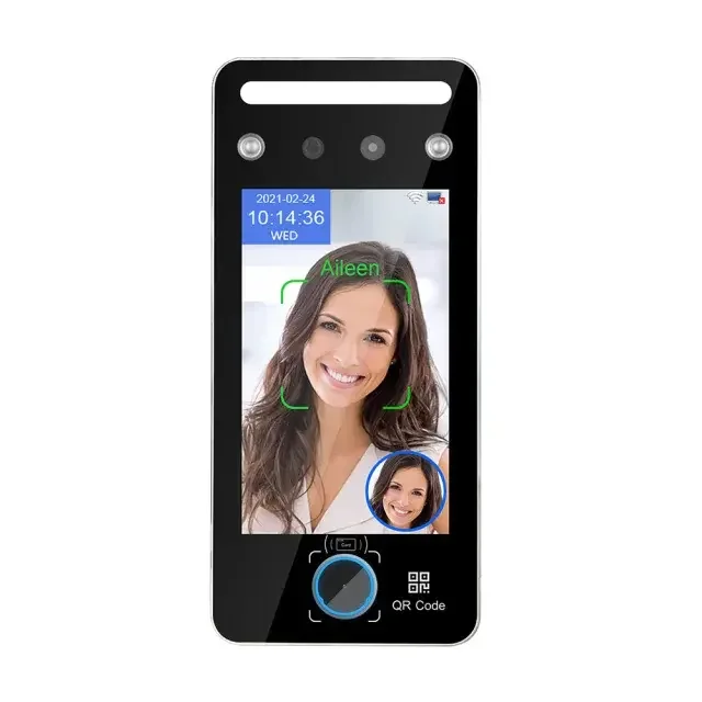 AI07QR Dynamic Face Rfid Card QR Code Recognition Time Attendance and Door Access Control Device with Cloud Software and APP