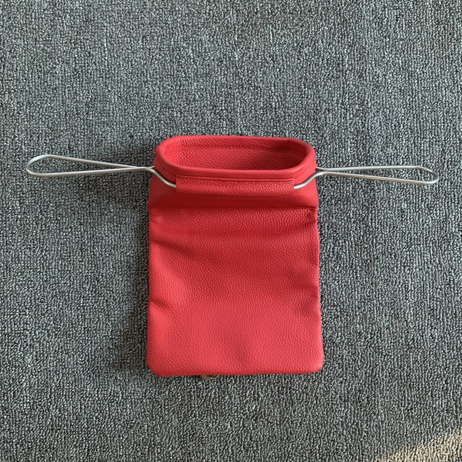 Church Money Tithe Collection Offering Lockable Genuine Leather Money Bag with Stainless Steel Handle