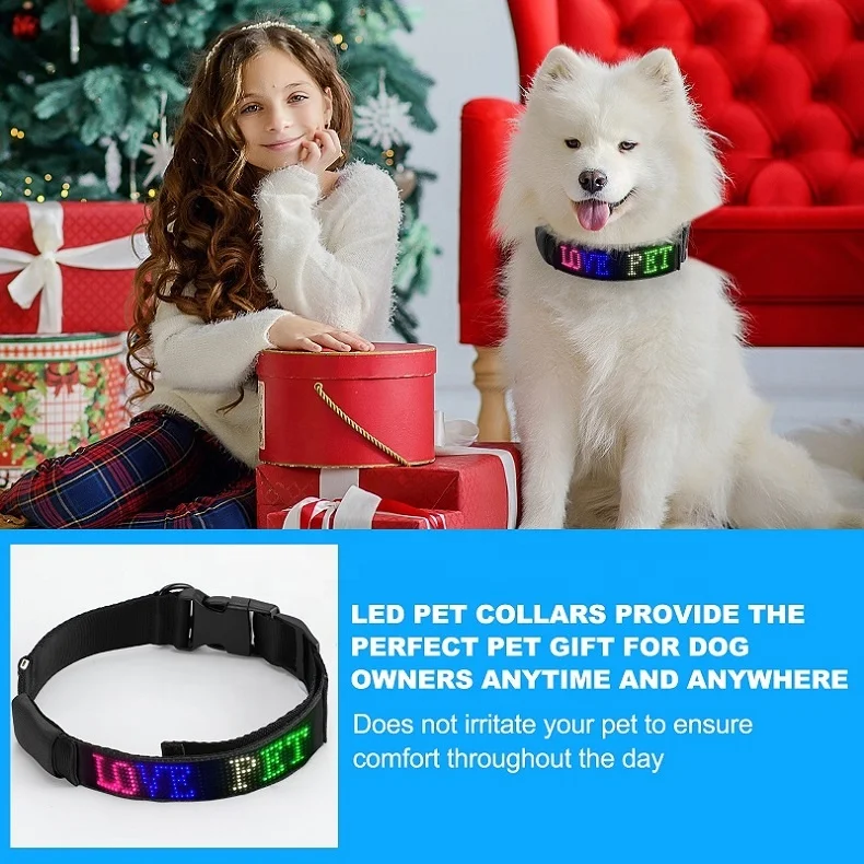 Dog Collars for Small Medium Large Dogs USB Rechargeable & Water Resistant 3 LED Flashing Mode Piccpet LED Dog Collar Makes Your Dog Glow at Night Soft Polyester Webbing Dog Necklace 