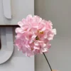 Hortensia imprimé en soie rose