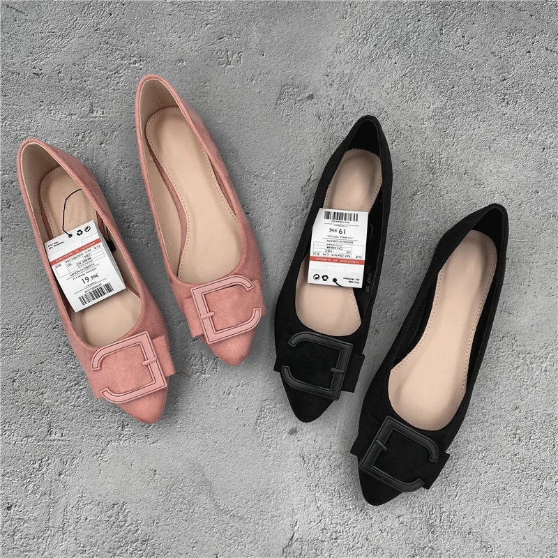 Comfortable Slip-on Suede Flats For Women's Work Office