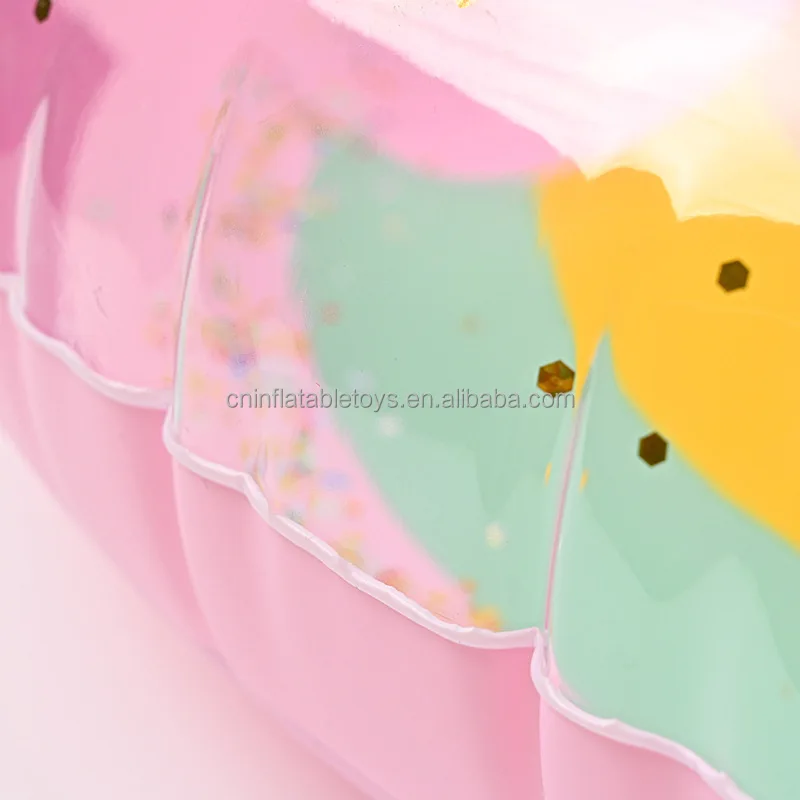 New Customizable Thickened PVC Inflatable Swimming Rings Sequins Clouds Rainbow Pink Blue Armpit Rings for Kids Sports Camping
