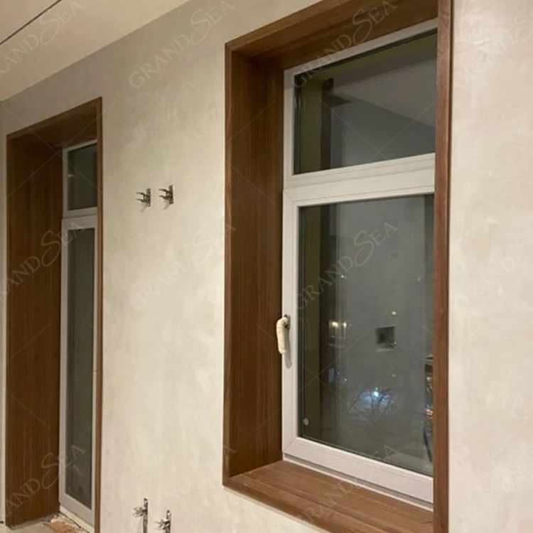 Factory UPVC Double Tempered Glazed Insulated Vinyl Plastic Outward Swing French Casement PVC windows