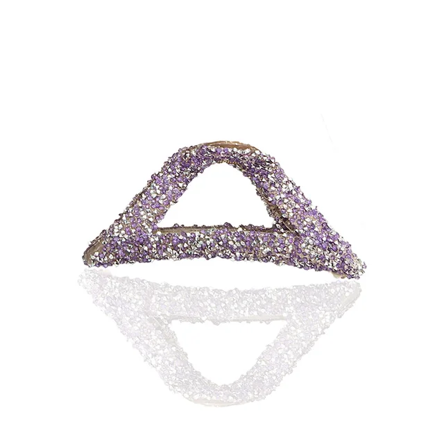 12cm Super Large Alloy Rhinestone Triangle Haarklammer Shark Hair Claw Hollow Elegant Clamps Clips For Girl Hair Clips For Women