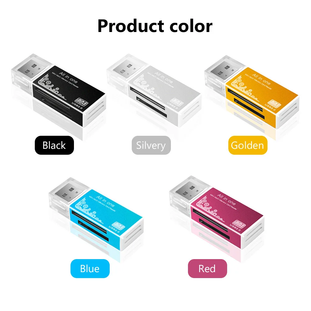 Welcome OEM Order, Factory Whole Selling Multi Color Aluminum Case Usb2.0 Multifunctional Card Reader For Sd/ Tf/ms/m2 4 In 1 Otg Card Reader - Buy Card Reader,Usb2.0 Card Reader,Multifunction Card Reader