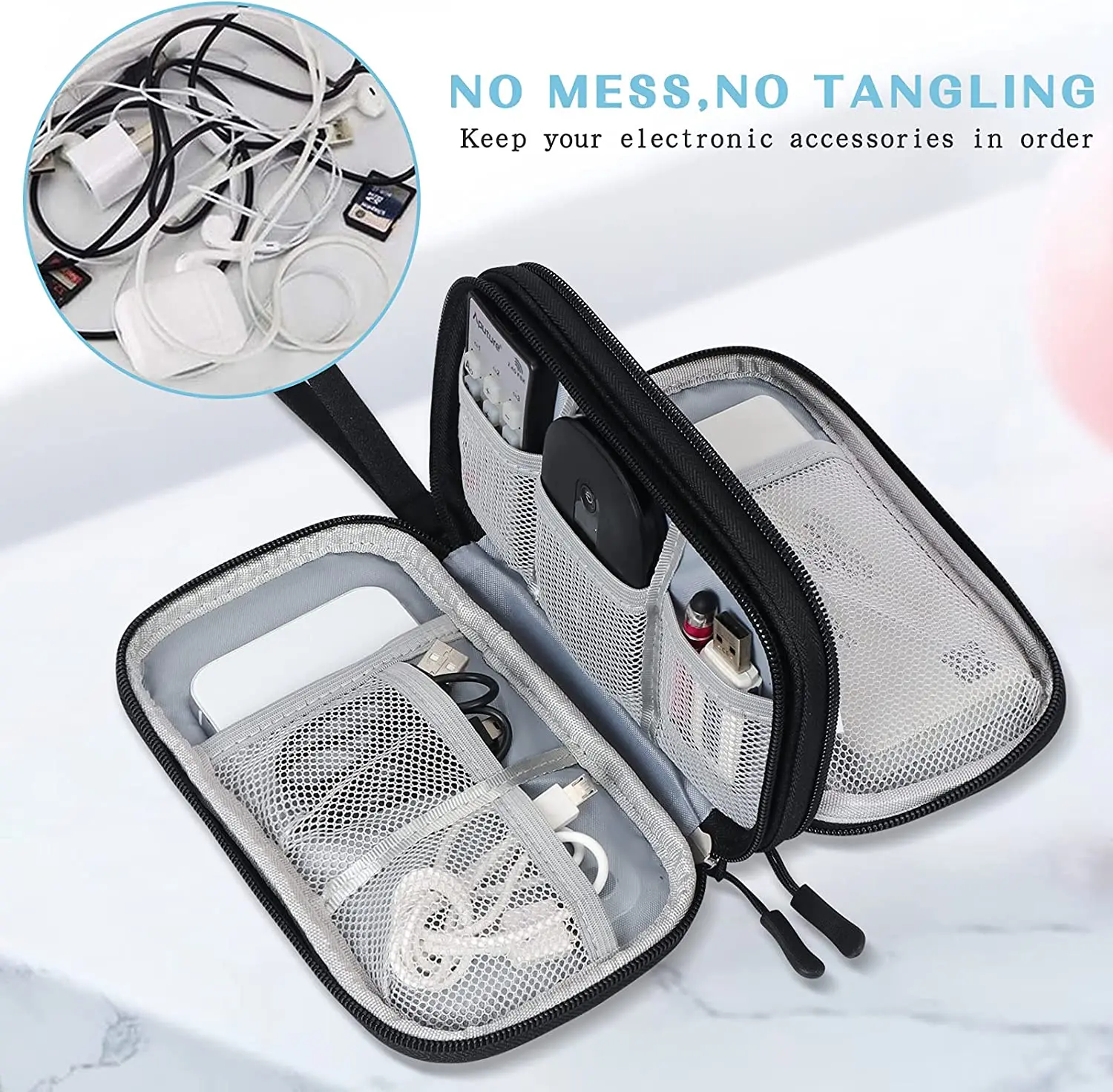 Factory Direct Waterproof Eva Case Travel Pouch Organizer Bag Retracting Cable Management for Digital Accessories Storage