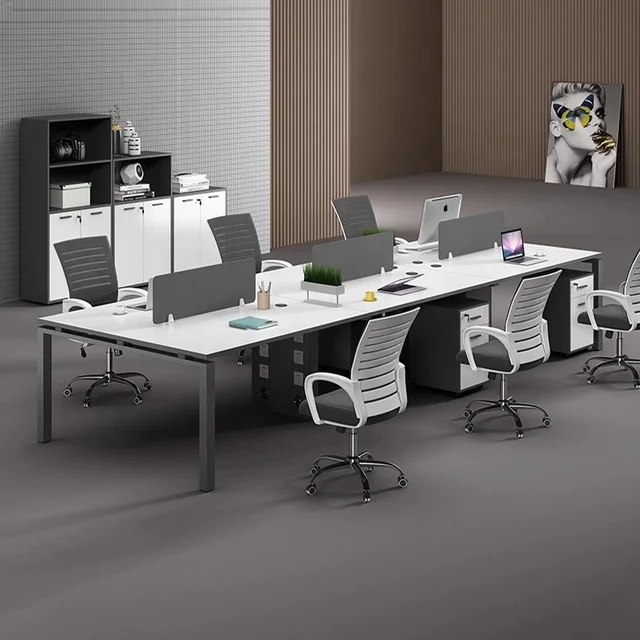 Modern 2 4 6 Person Office Computer Workstation Desk Office Furniture