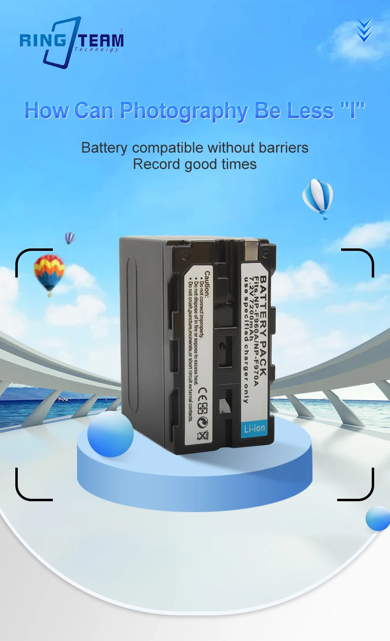 7.2V 7200mAh NP-F960A NP-F970A NPF970A Full Decoded Battery Pack  Digital Batteries for Sony MC1500C 190P 198P HD1000C Cameras factory