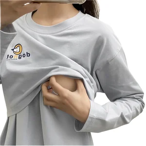 Loose Spring and Autumn  Tops to Wear Breastfeeding T-shirts When Going Out