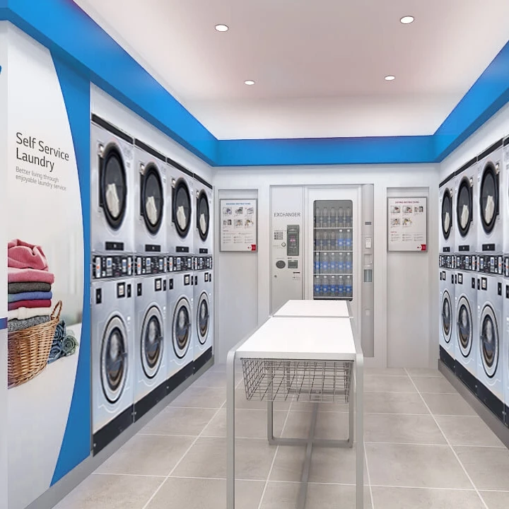 Commercial Laundromat Stack Washing Machine and Dryer Laundry Washer and Dryer Equipment