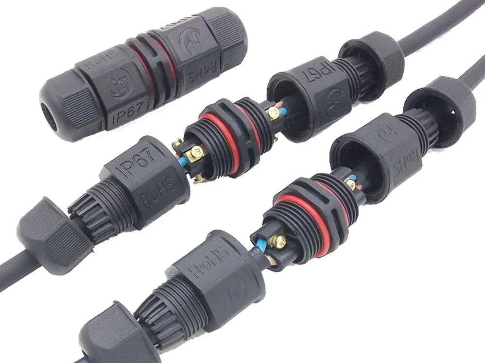 3Pin Waterproof IP Connector Electrical Terminal Wire Adapter Screw Locking Joiner for Outdoor Led Lights