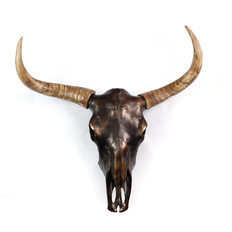 Wholesales Resin Animal Bull Deer Head Sculpture Cow Head Home Decor Creative Gifts