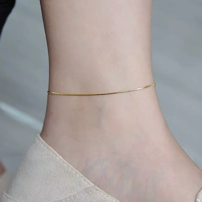 Hot Selling Dainty Round Snake Design Anklet 18K Gold Plated