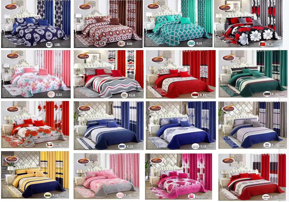 12 Piece Bedding Sets With Curtains Bedsheet With Curtain Set And