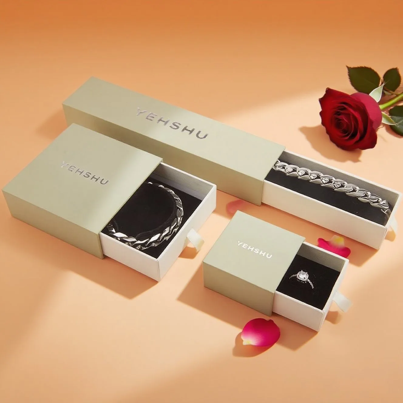 Luxury Mini Men’s Jewelry Box – Custom Logo Packaging for Rings, Necklaces & Diamond Gifts
