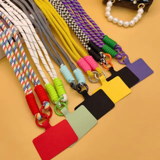 Hot Selling Universal Anti-Lost Braid Wrist Strap Colored Nylon Mobile Phone Lanyard Phone Accessories Hand Rope