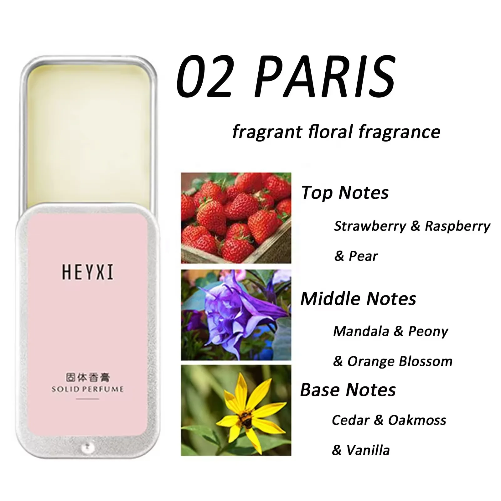 Custom Private Label Natural Long Lasting Body Solid Perfume Balm Portable Case Solid Perfume