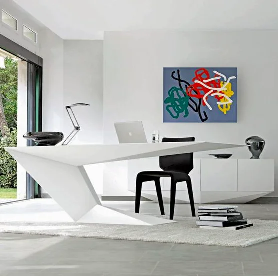 2020 мебель на заказ с твердой поверхностью, современный белый стол руководителя, офисные столы