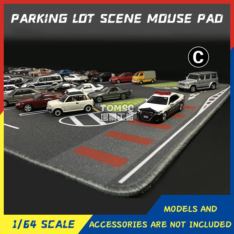 1/64 Scale Parking Lot Diorama Car Park Mouse Pad For Hot Wheels Diecast  Models