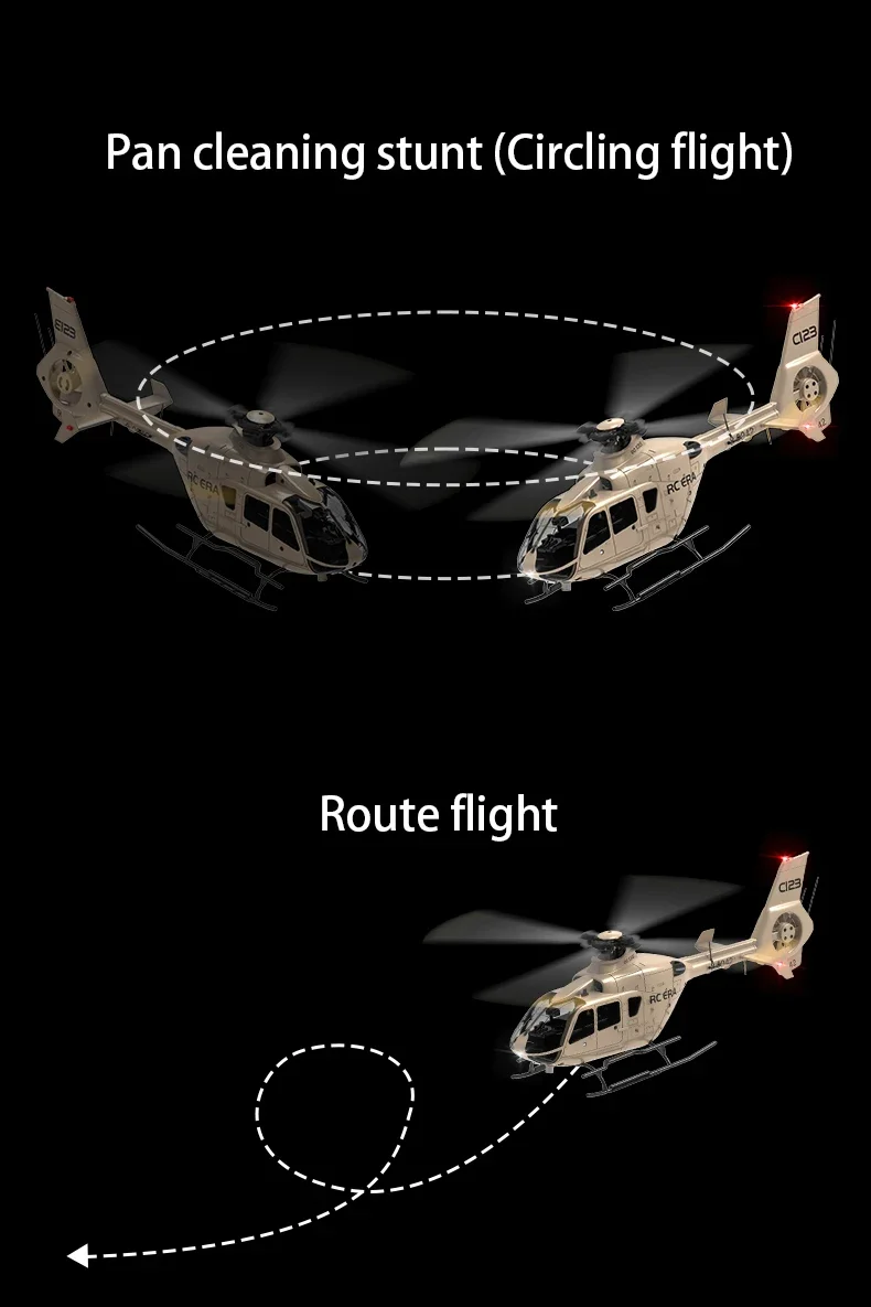 2024 RC ERA C123 RC Helicopter 6CH Double Brushless Direct Drive Single Paddle Aileron Free Model 3D Optical Flow EC135