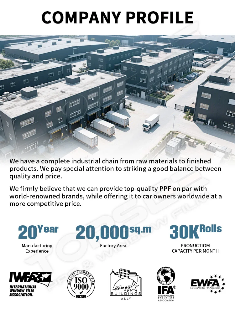 High Performance 90% IR Rejection 90% UV Rejection More than 5 Years Warranty Color PPF Paint Protection Film for Cars