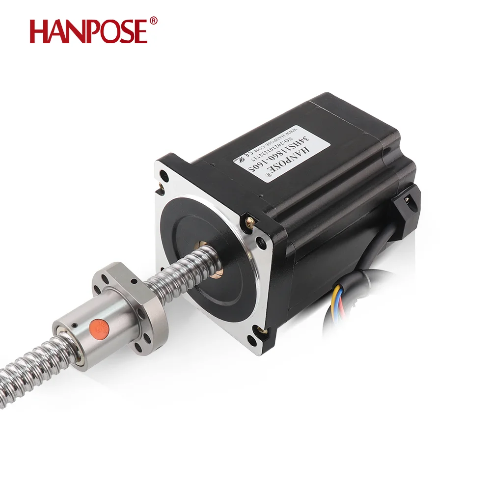 HANPOSE 6A 3V Ball Screw Stepper Motor Nema34 34HS11860-1605-YC-PD  1.8 ° 100-400mm 86 Stepper Motor for 3d Printers
