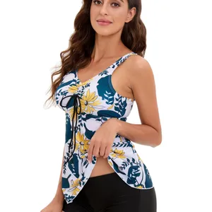 New Large Size Women's Separate Swimsuit Explosive Custom High Waisted Swimsuit Multi-color Printed Conservative Swimwear