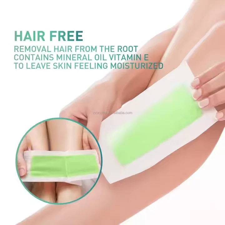 Private Label Hiar Removal 4.5X9Cm Cold Wax Strip Wax Paper Depilatory Wax Strip Suitable for All Skin Types
