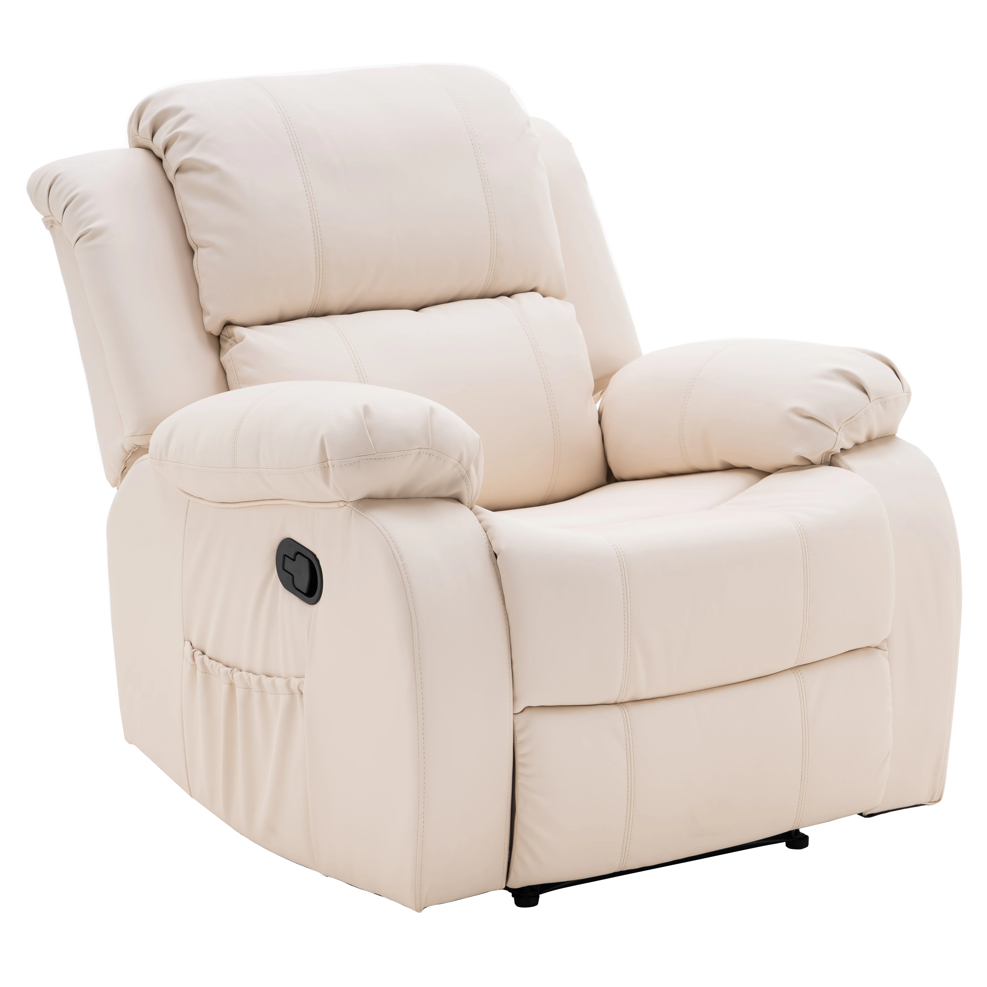 white leather manual recliner