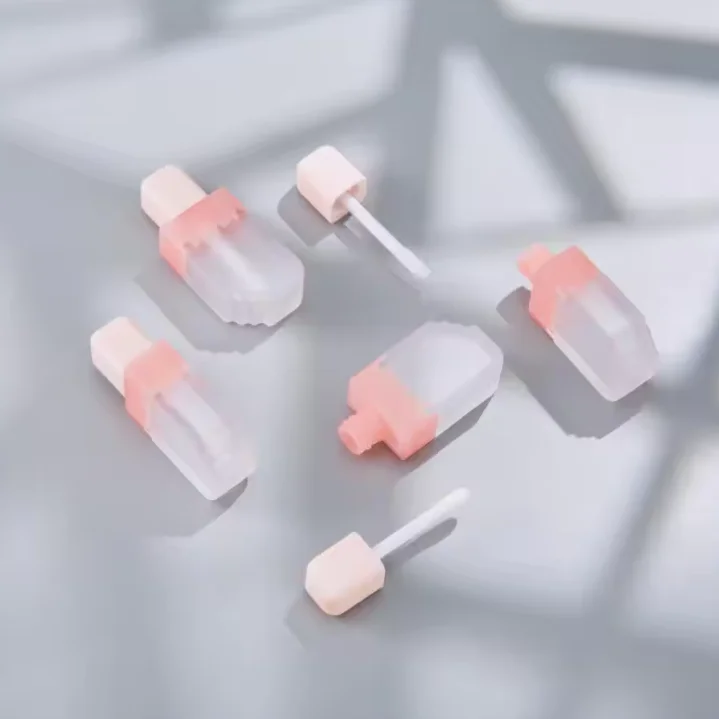 Factory Direct 5ml pink Trapezoidal Luxury Ice Cream Lip Gloss Empty Tube Cosmetic Packaging